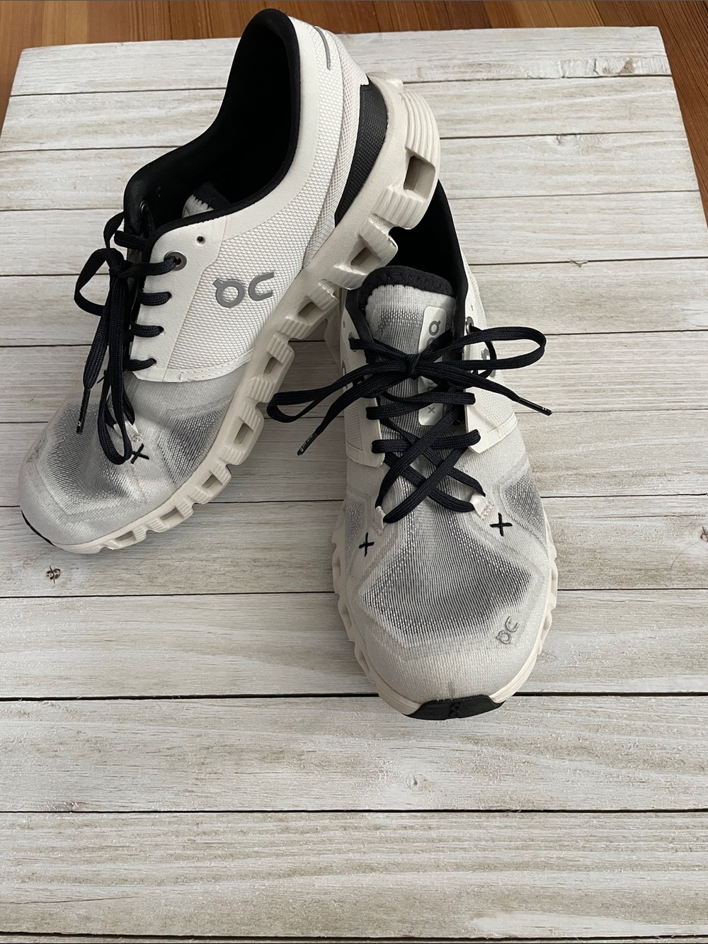 On Running White and Black Cloud X2 Athletic Sneakers